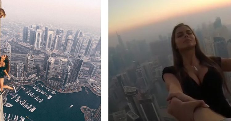 Another Irresponsible & Stupid Stunt on Top of a Dubai skyscraper
